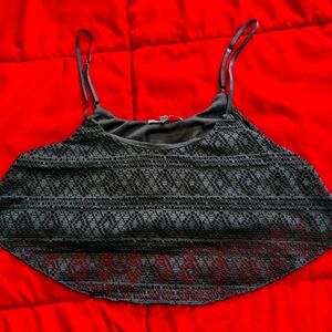 Black Lace Crop Top!